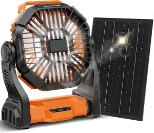 CONBOLA 25400mAh,Camping Fan, Portable Fans Rechargeable 9-Inch Battery Powered (180Hrs) LED Lantern, USB C Battery Beach Fan. Battery-powered portable fan
