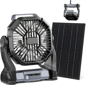CONBOLA 25400mAh,Camping Fan, Portable Fans Rechargeable 9-Inch Battery Powered (180Hrs) LED Lantern, USB C Battery Beach Fan. Battery-powered portable fan