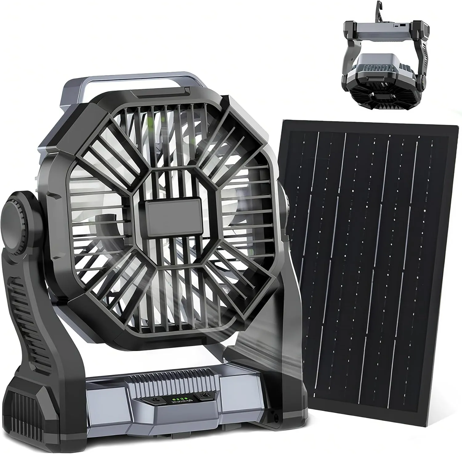 CONBOLA 25400mAh,Camping Fan, Portable Fans Rechargeable 9-Inch Battery Powered (180Hrs) LED Lantern, USB C Battery Beach Fan. Battery-powered portable fan