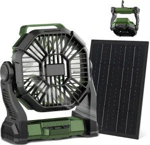 CONBOLA 25400mAh,Camping Fan, Portable Fans Rechargeable 9-Inch Battery Powered (180Hrs) LED Lantern, USB C Battery Beach Fan. Battery-powered portable fan