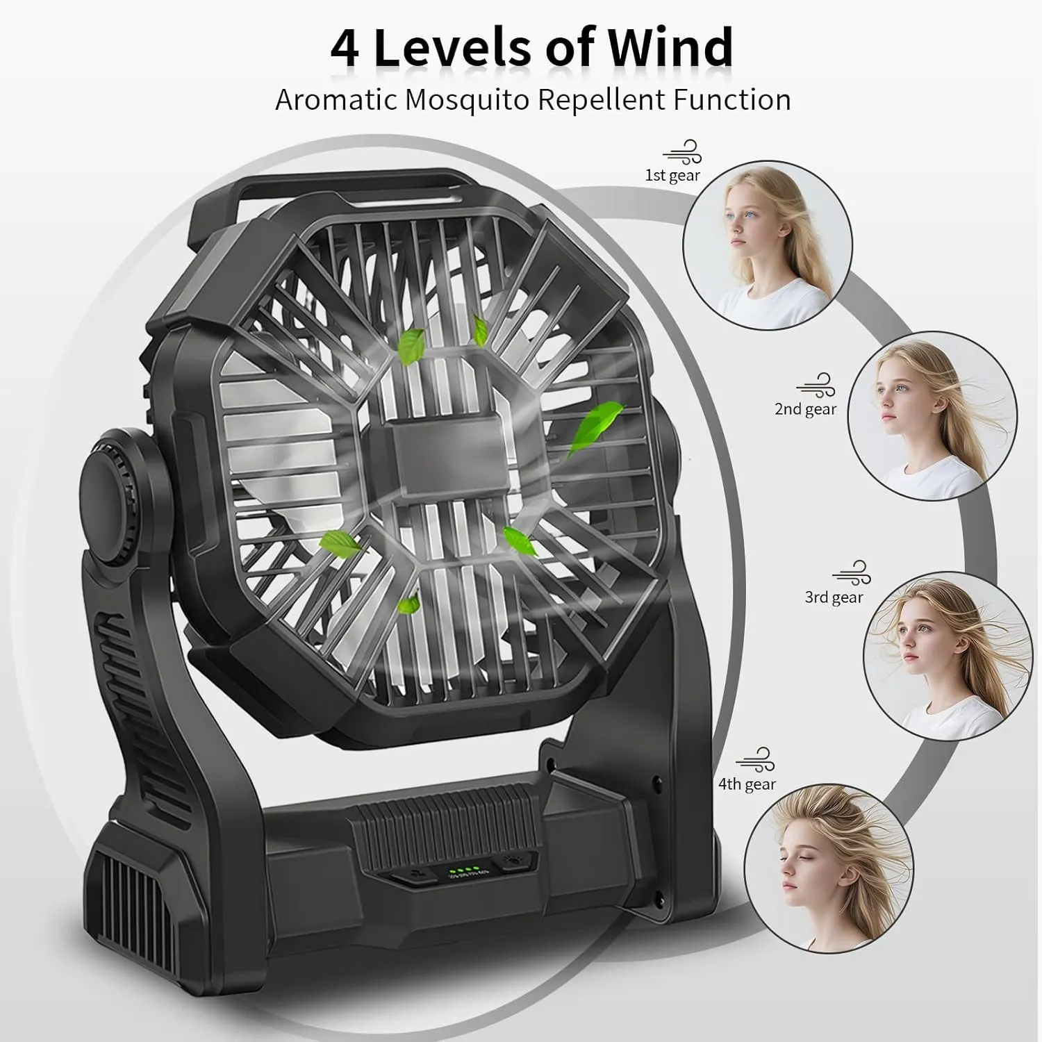 CONBOLA Portable Fan Rechargeable, 20400mAh Cordless Battery Powered Fan with LED Lantern, USB C Battery Operated for Travel Bedroom Home Camping Tent Office Beach Desk Fishing Outdoor
