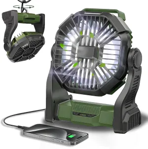 CONBOLA Portable Fan Rechargeable, 20400mAh Cordless Battery Powered Fan with LED Lantern, USB C Battery Operated for Travel Bedroom Home Camping Tent Office Beach Desk Fishing Table Battery-powered portable fan
