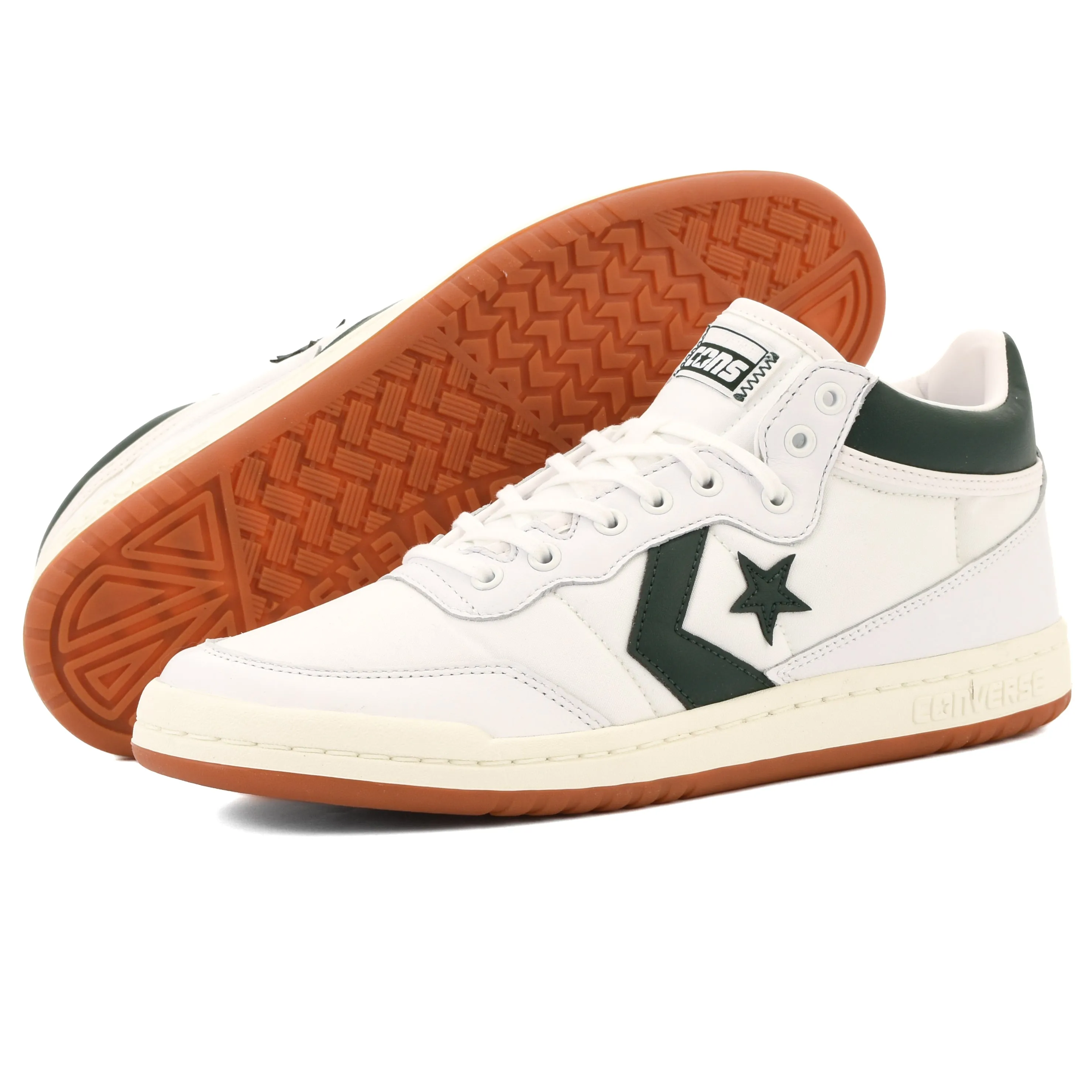 Cons - Fastbreak Pro Mid (White/ Deep Emerald) Converse Shoes
