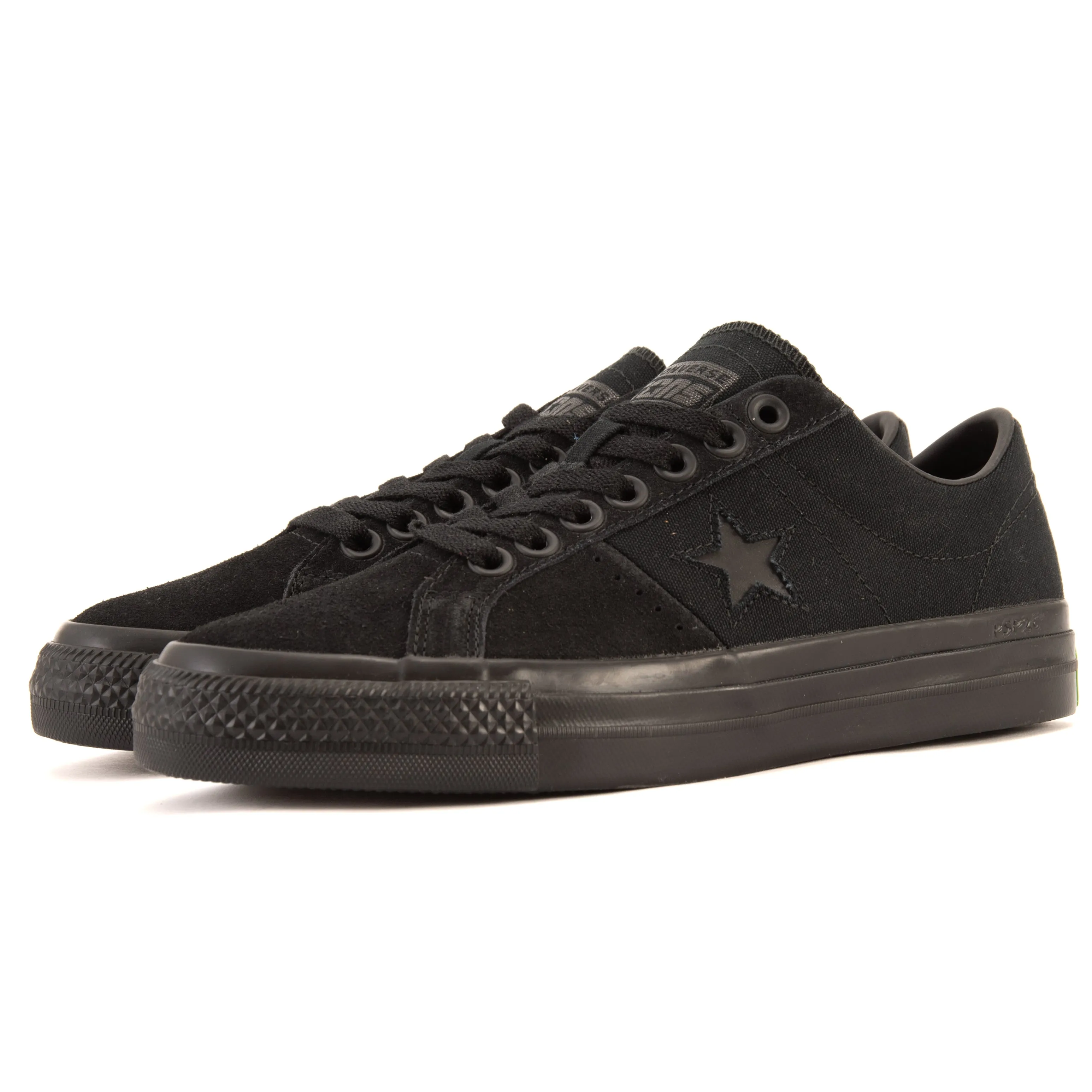 Cons - One Star Pro OX (Black/Black/Sap Green) Converse Shoes