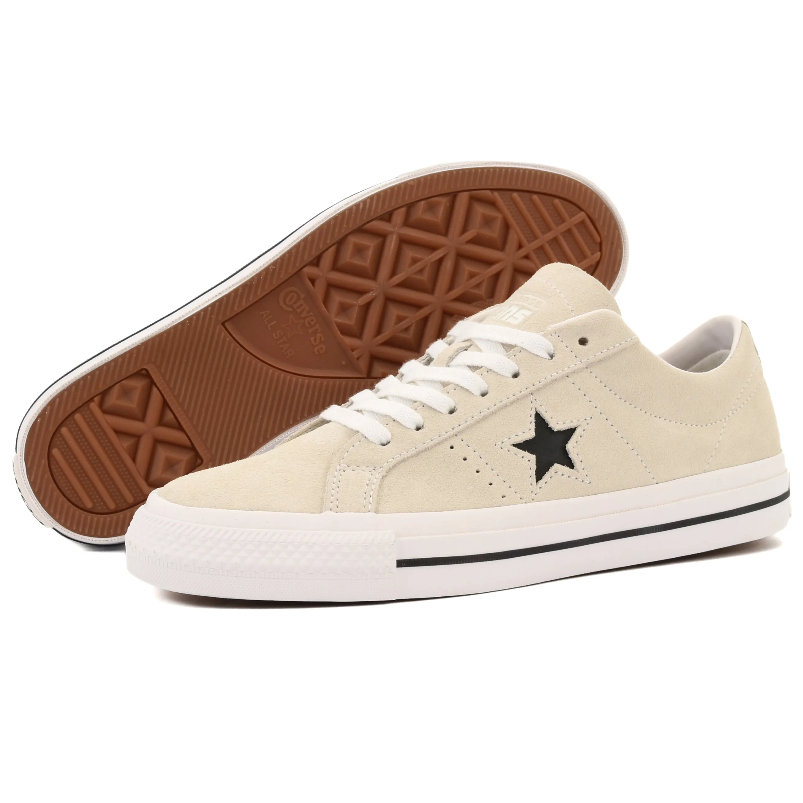 Cons - One Star Pro OX (Egret/White/Black) Converse Shoes