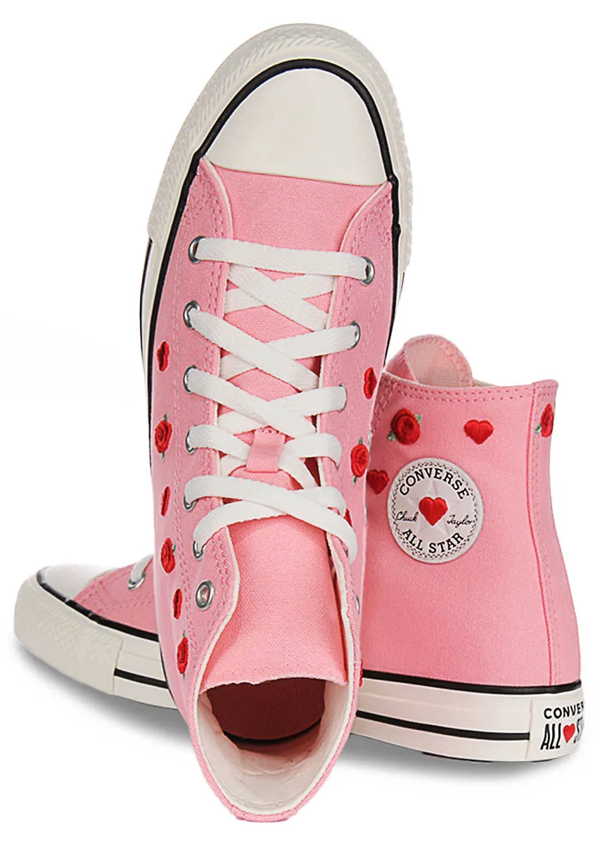 Converse All Star A12624C Heart & Roses In Pink For Junior Shoes Converse