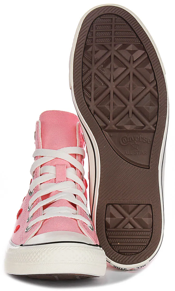 Converse All Star A12624C Heart & Roses In Pink For Junior Shoes Converse