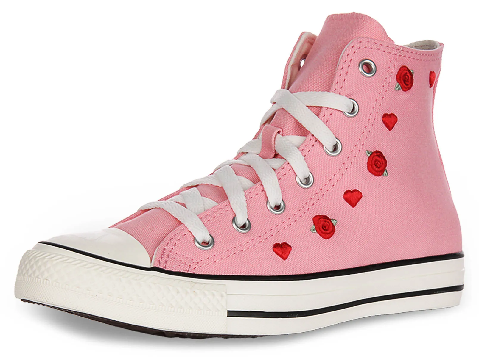 Converse All Star A12624C Heart & Roses In Pink For Junior Shoes Converse