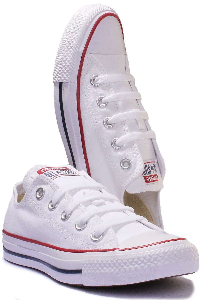 Converse All Star Low Trainer In White Canvas Shoes Converse