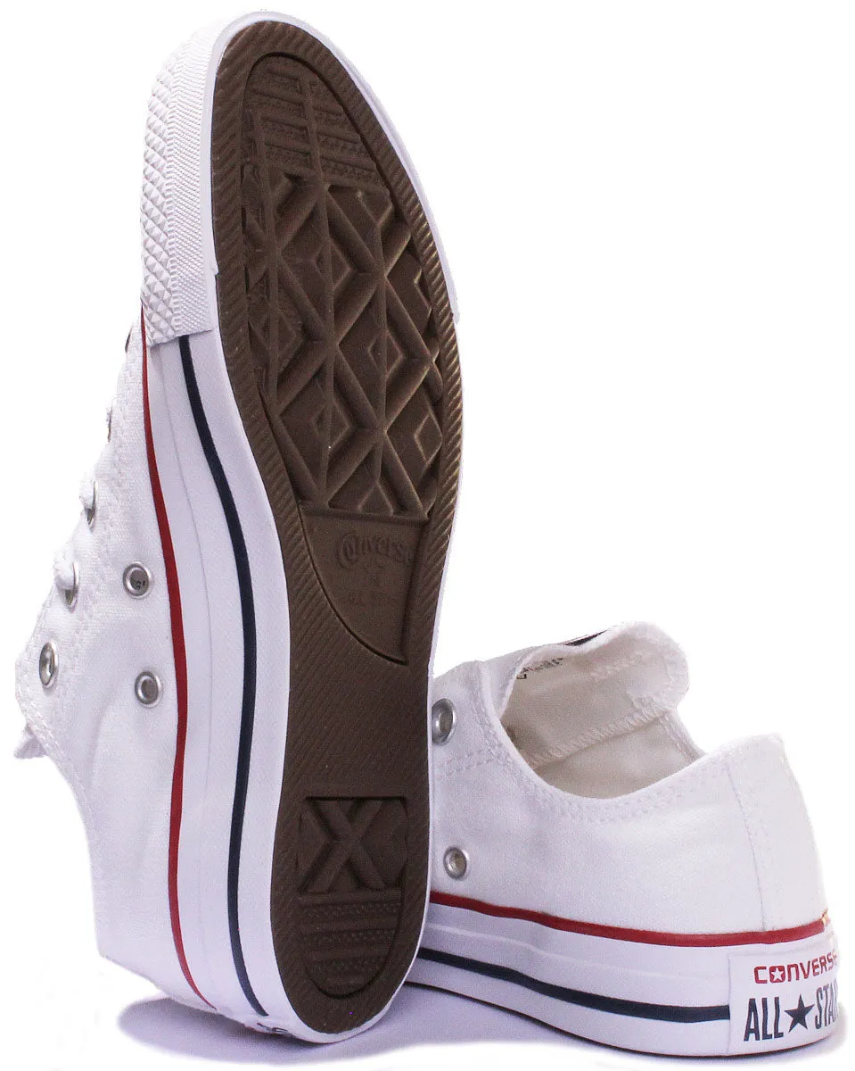 Converse All Star Low Trainer In White Canvas Shoes Converse