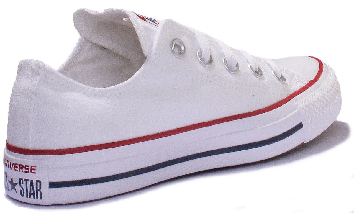 Converse All Star Low Trainer In White Canvas Shoes Converse