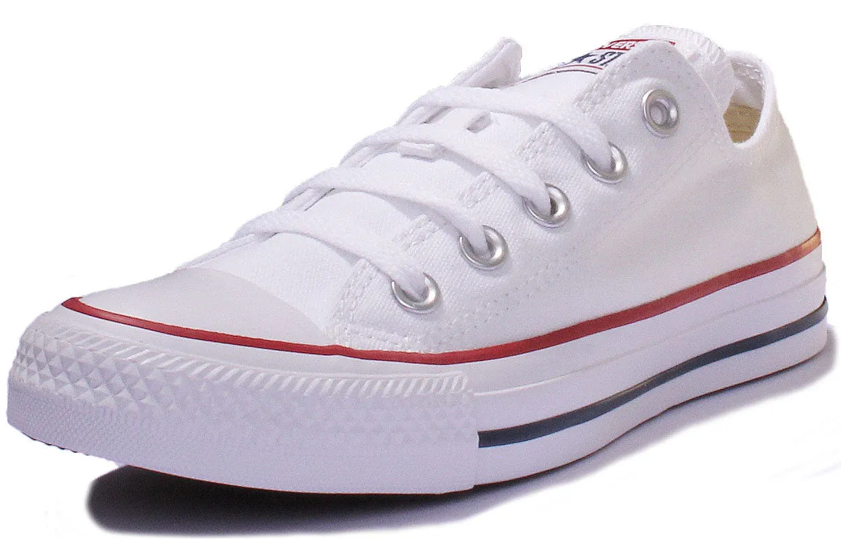 Converse All Star Low Trainer In White Canvas Shoes Converse