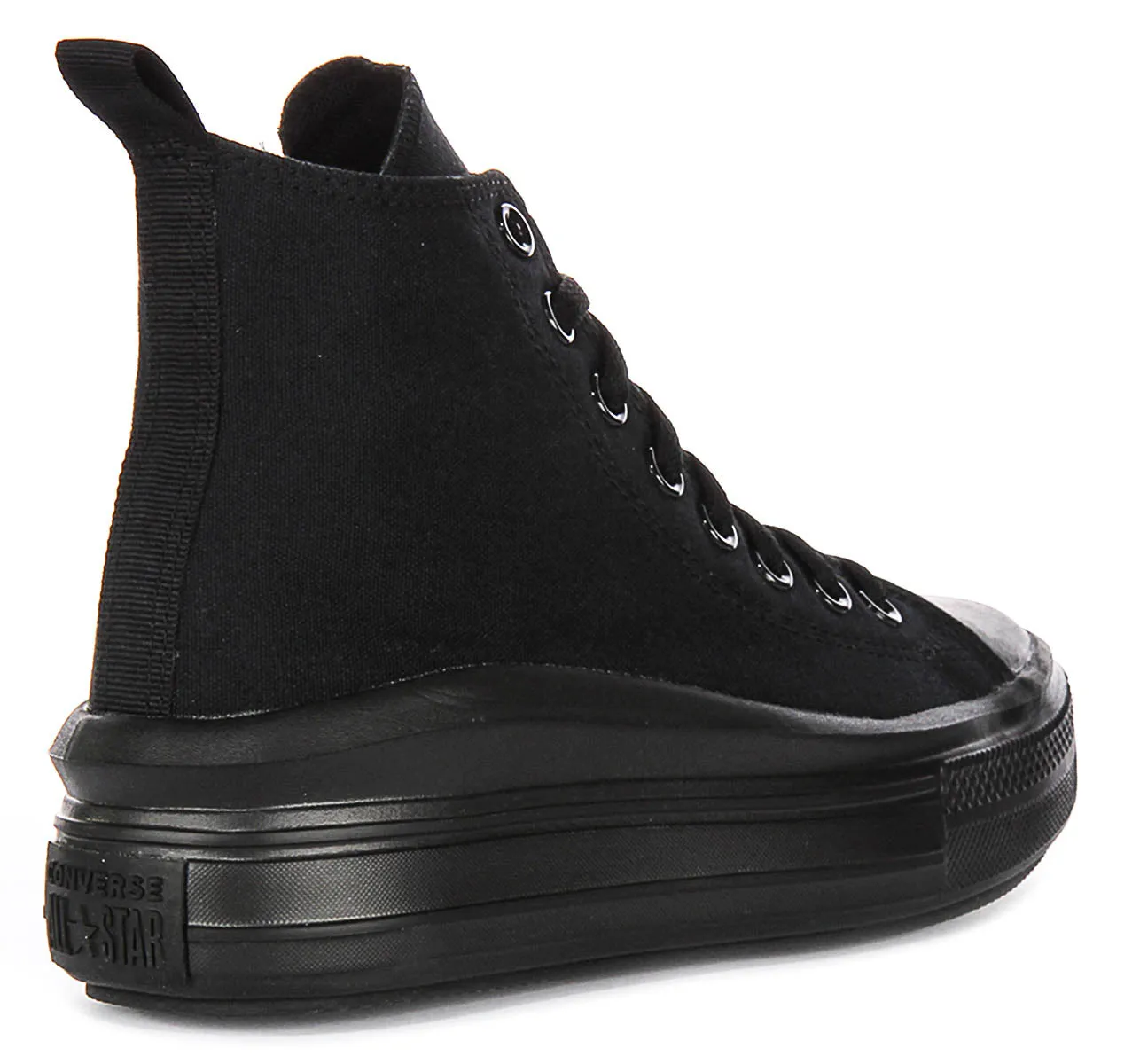 Converse All Star Move Hi A03668C In All Black For Junior Shoes Converse