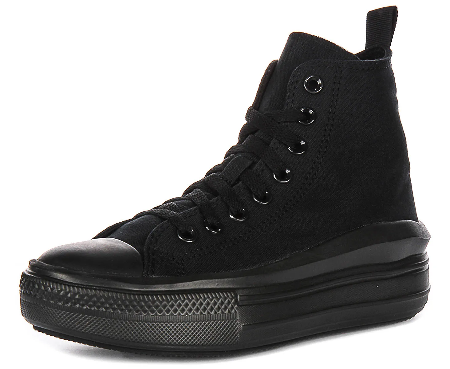 Converse All Star Move Hi A03668C In All Black For Junior Shoes Converse