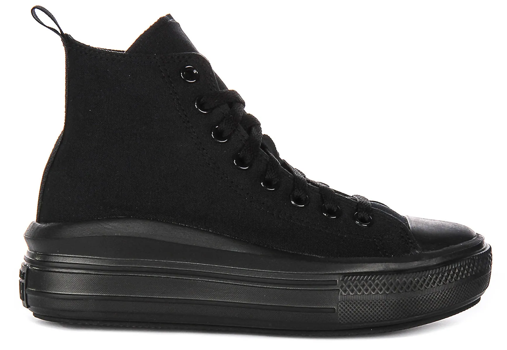 Converse All Star Move Hi A03668C In All Black For Junior Shoes Converse