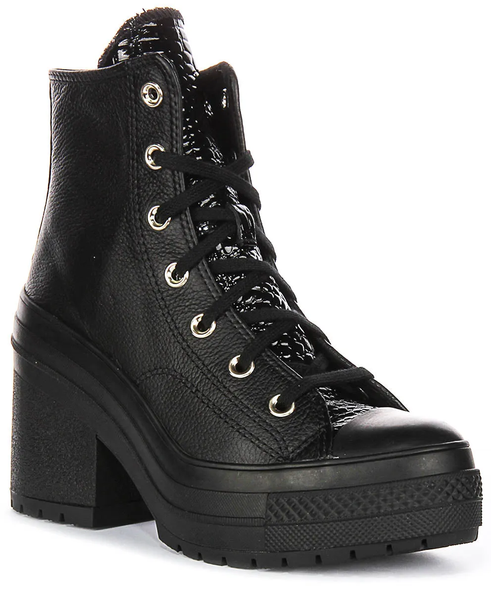 Converse Chuck 70 De Luxe Heel A12346C In Black Moc Croc Shoes Converse