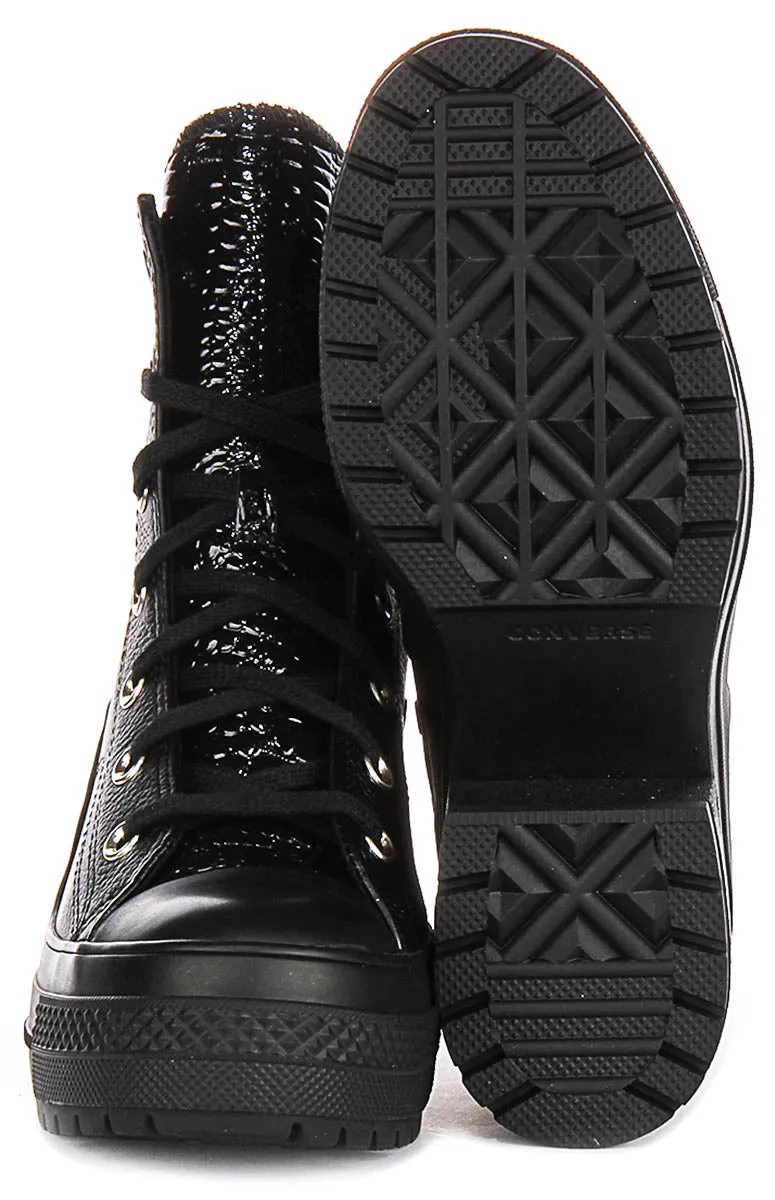 Converse Chuck 70 De Luxe Heel A12346C In Black Moc Croc Shoes Converse
