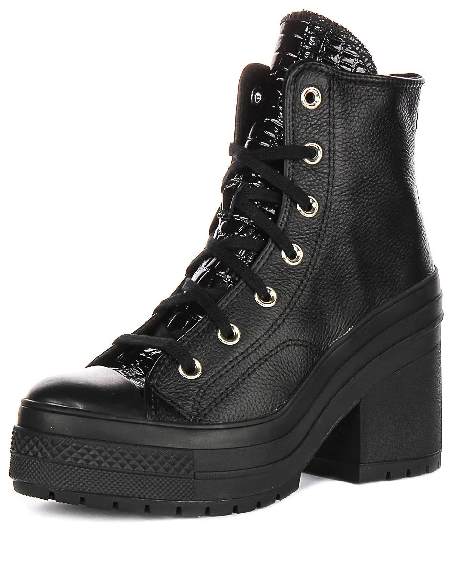 Converse Chuck 70 De Luxe Heel A12346C In Black Moc Croc Shoes Converse