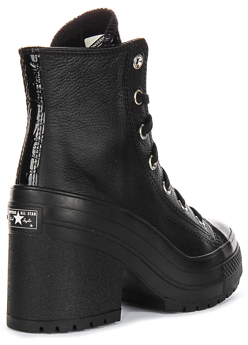 Converse Chuck 70 De Luxe Heel A12346C In Black Moc Croc Shoes Converse