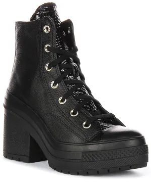 Converse Chuck 70 De Luxe Heel A12346C In Black Moc Croc Shoes Converse