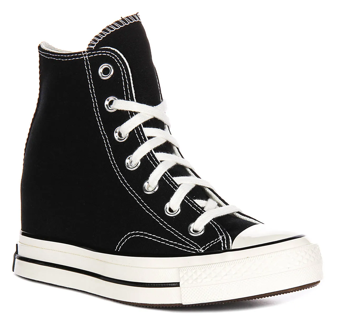 Converse Chuck 70s A12563C Wedge In Black White Platforms Shoes Converse