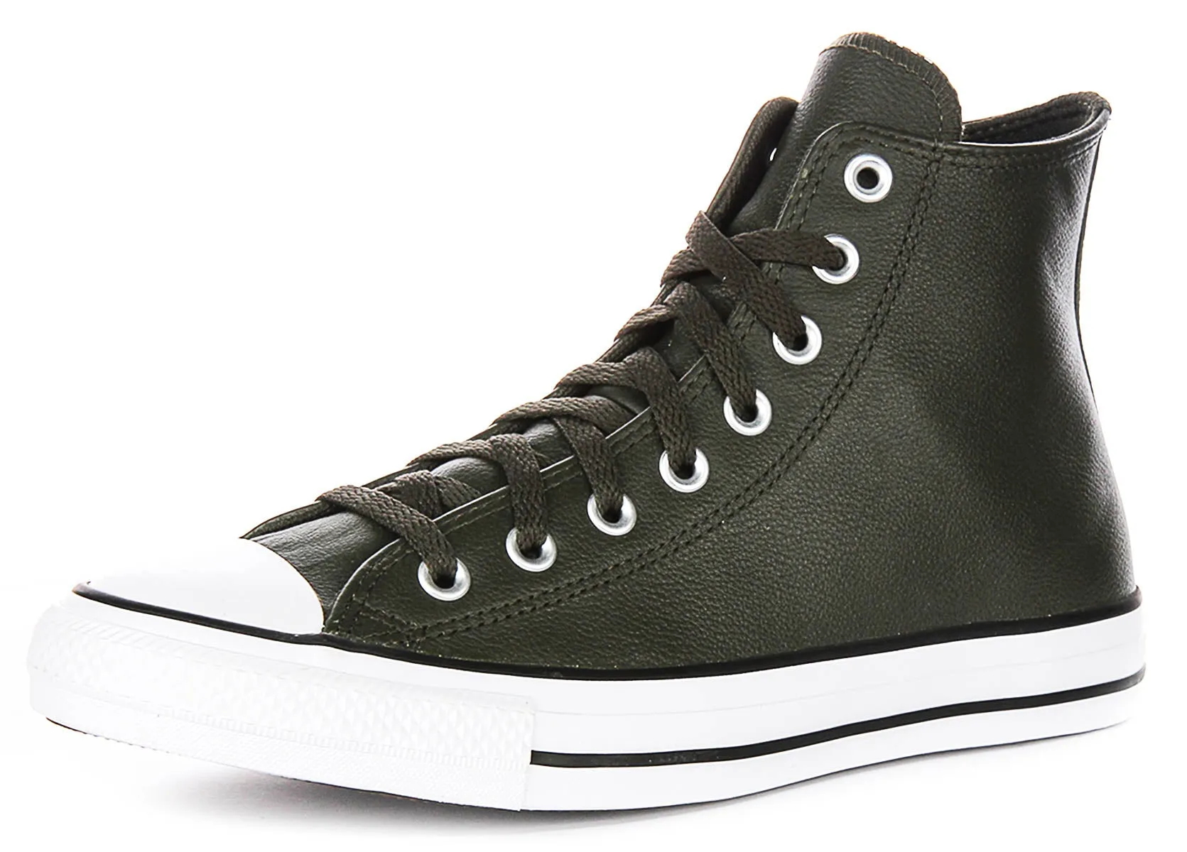 Converse Chuck Taylor A09481C High In Olive Green Leather Shoes Converse