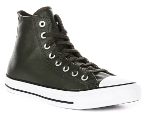 Converse Chuck Taylor A09481C High In Olive Green Leather Shoes Converse