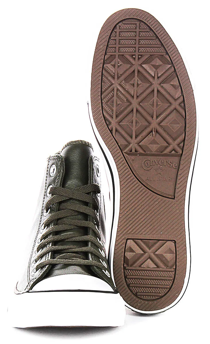 Converse Chuck Taylor A09481C High In Olive Green Leather Shoes Converse