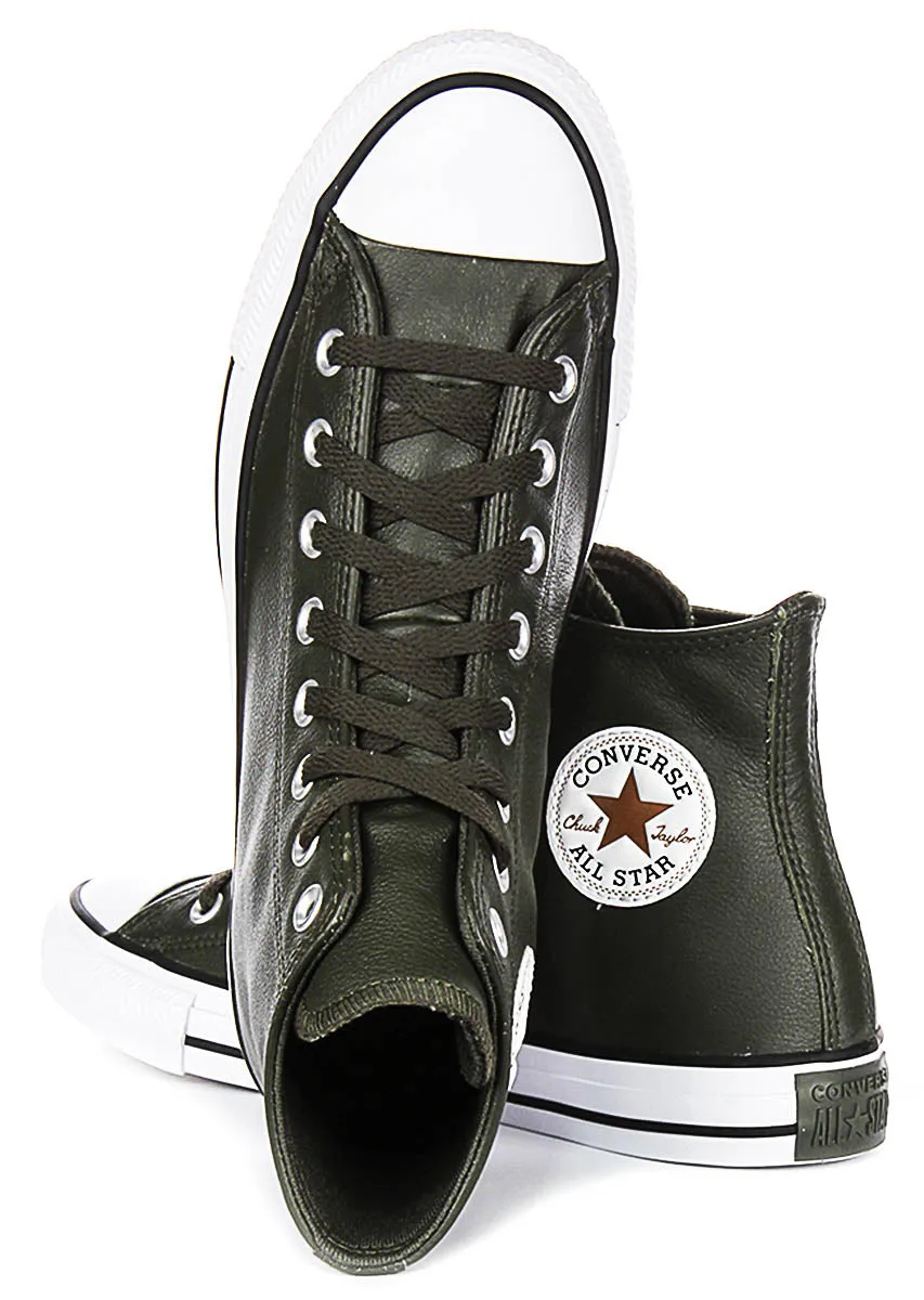 Converse Chuck Taylor A09481C High In Olive Green Leather Shoes Converse