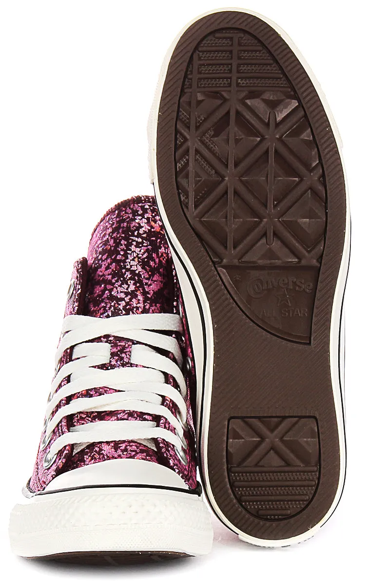Converse Chuck Taylor A11137C In Magenta Glitter Effect Shoes Converse