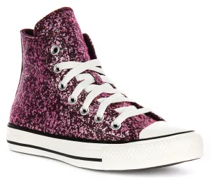 Converse Chuck Taylor A11137C In Magenta Glitter Effect Shoes Converse