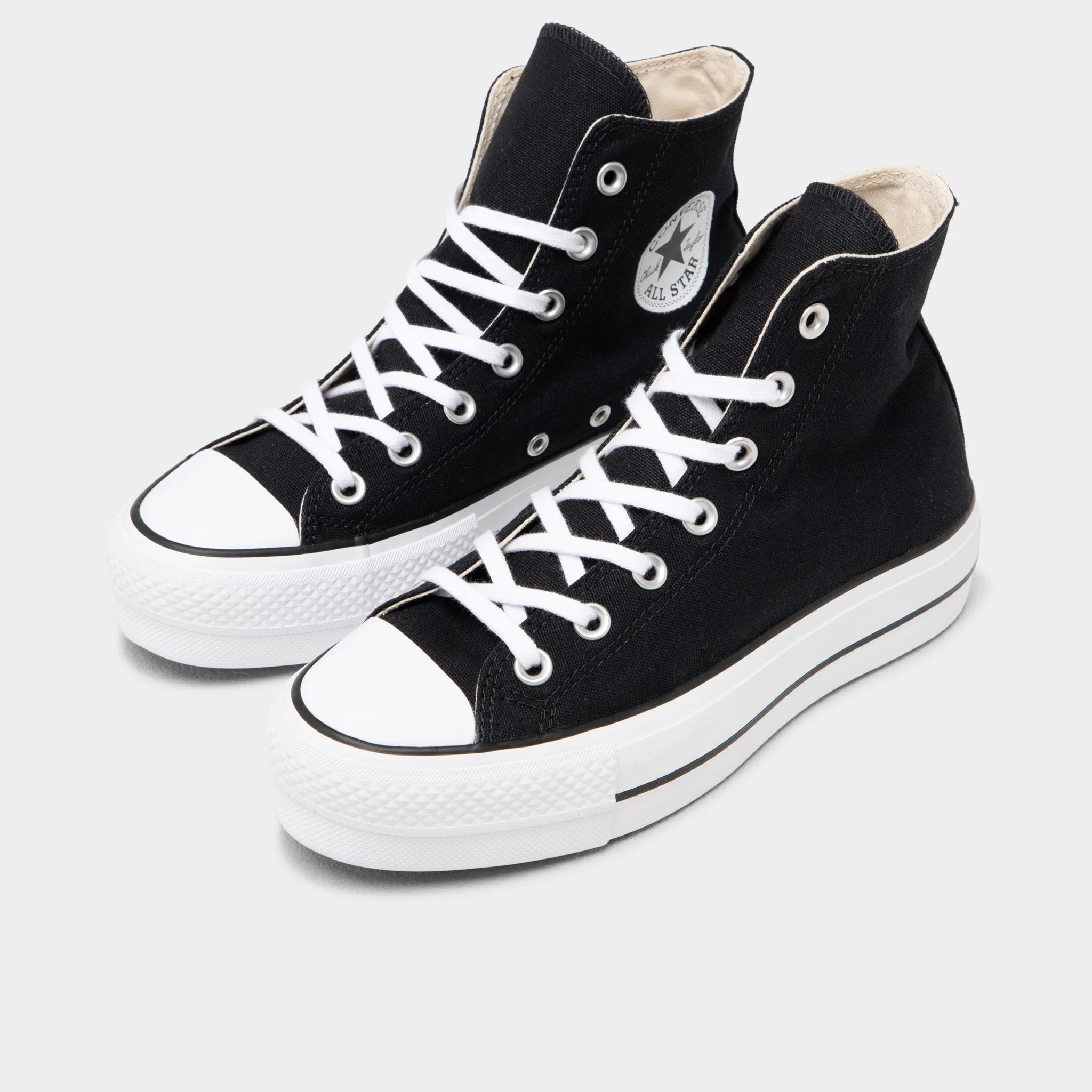 Converse Chuck Taylor All Star Platform Canvas Black / White - White Converse Shoes