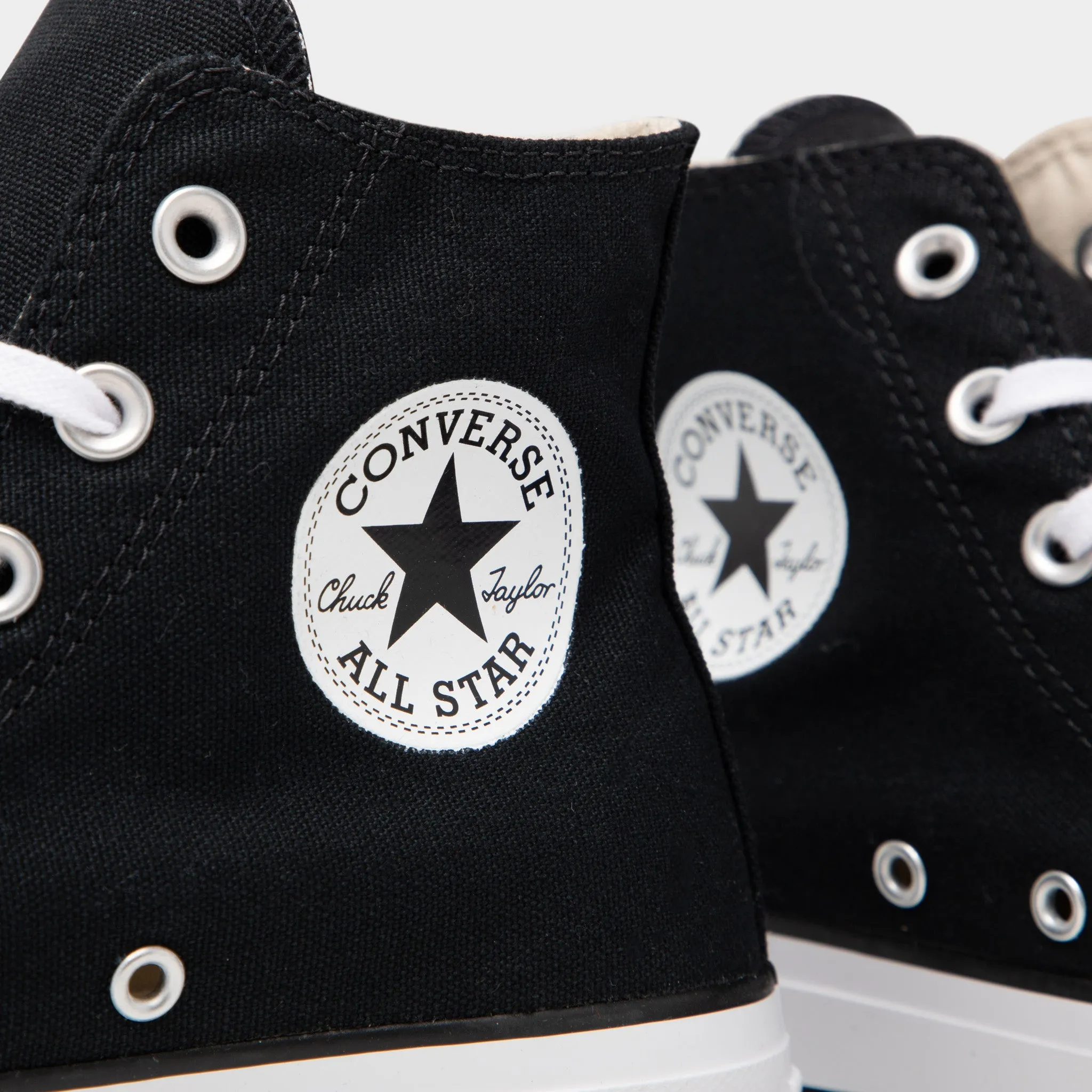 Converse Chuck Taylor All Star Platform Canvas Black / White - White Converse Shoes