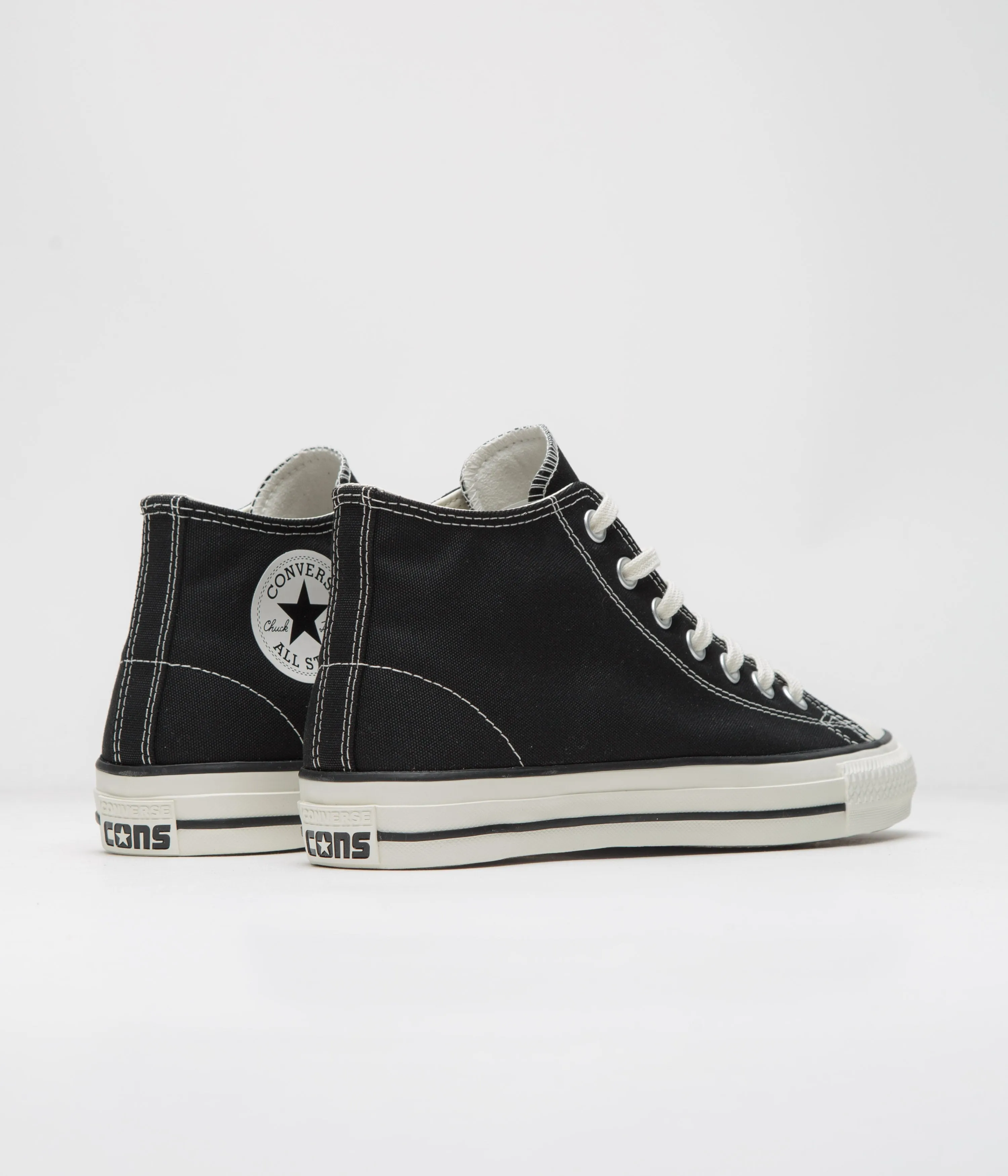 Converse Cons CTAS Pro Mid Cut Off Shoes - Black / Black / Egret Converse Shoes
