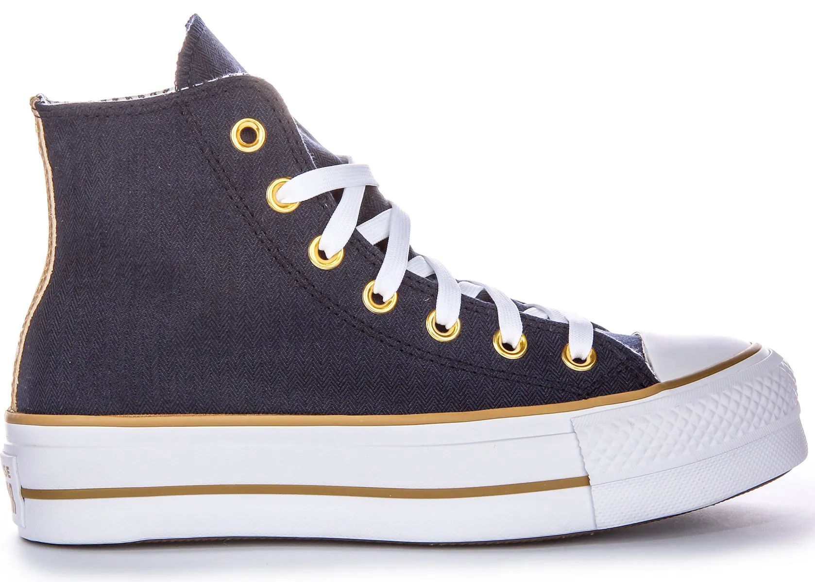 Converse CT All Star Lift Hi A08860C In Navy Herringbone Shoes Converse
