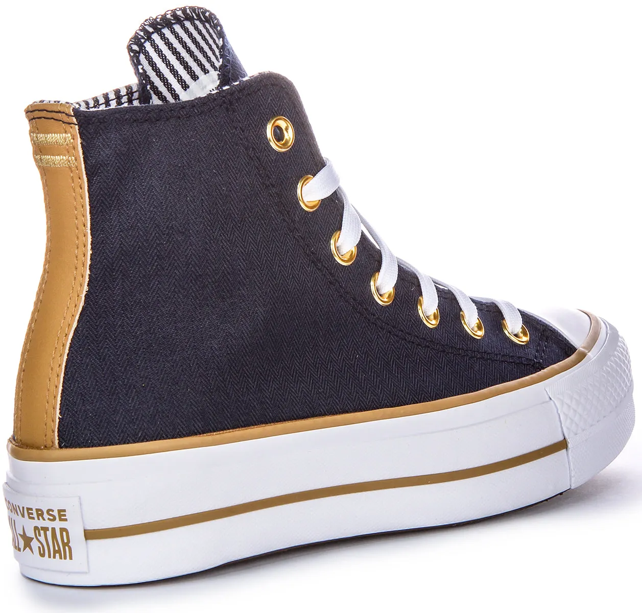 Converse CT All Star Lift Hi A08860C In Navy Herringbone Shoes Converse