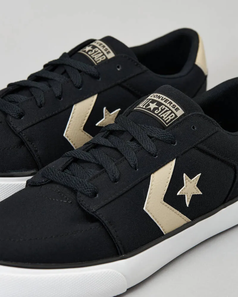 CONVERSE MEN'S BELMONT LOW BLACK/STONE SNEAKER SHOES Shoes_Mens-Converse