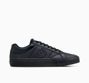 CONVERSE UNISEX CONVERSE SPORT CASUAL FAUX LEATHER LOW TOP BLACK MONO BLACK SHOES Shoes_Mens-Converse