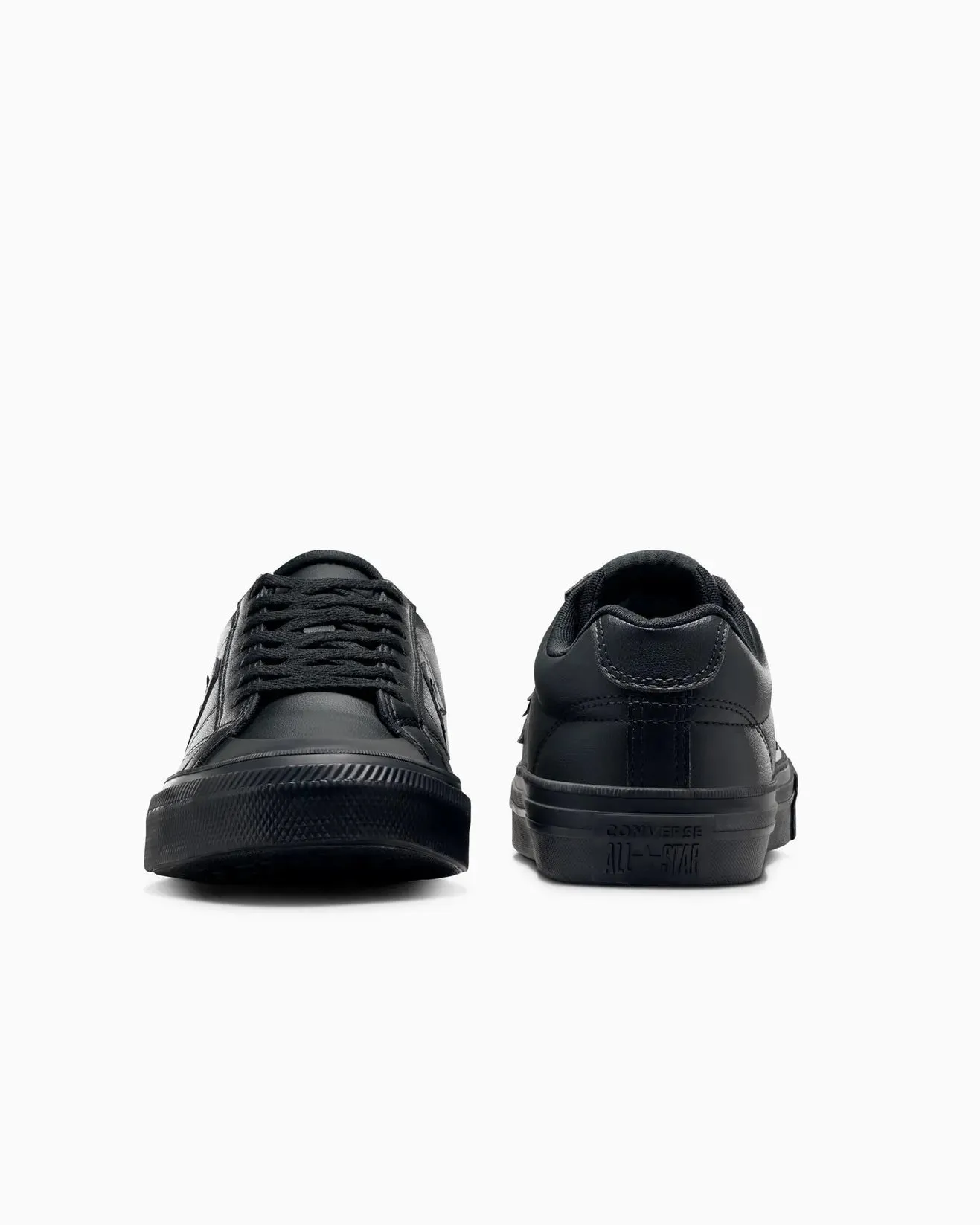 CONVERSE UNISEX CONVERSE SPORT CASUAL FAUX LEATHER LOW TOP BLACK MONO BLACK SHOES Shoes_Mens-Converse