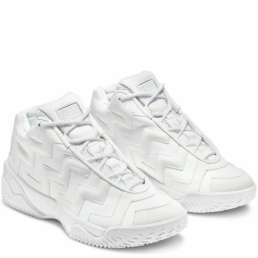 Converse Voltage Mid Ladies Triple White Leather High Top Sneakers ecco Shoes