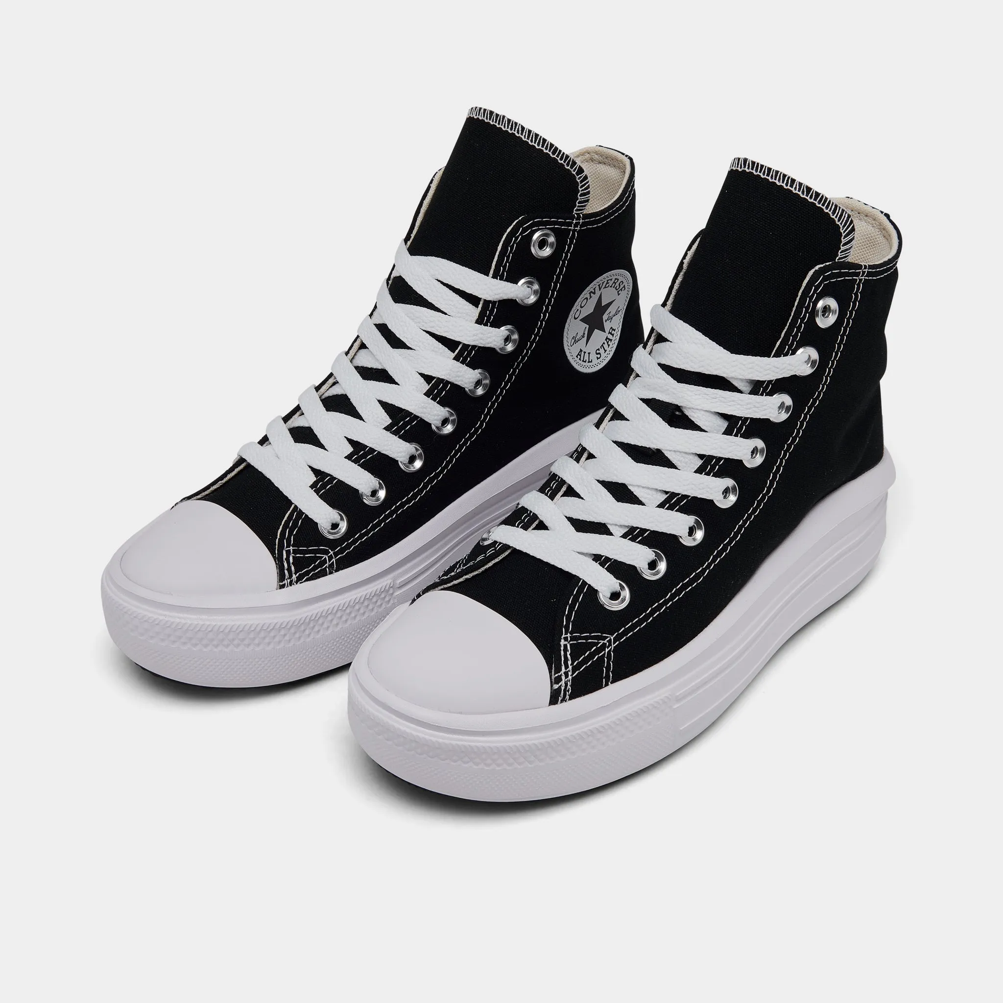 Converse Women's Chuck Taylor All Star Move Hi Black / Natural Ivory - White Converse Shoes