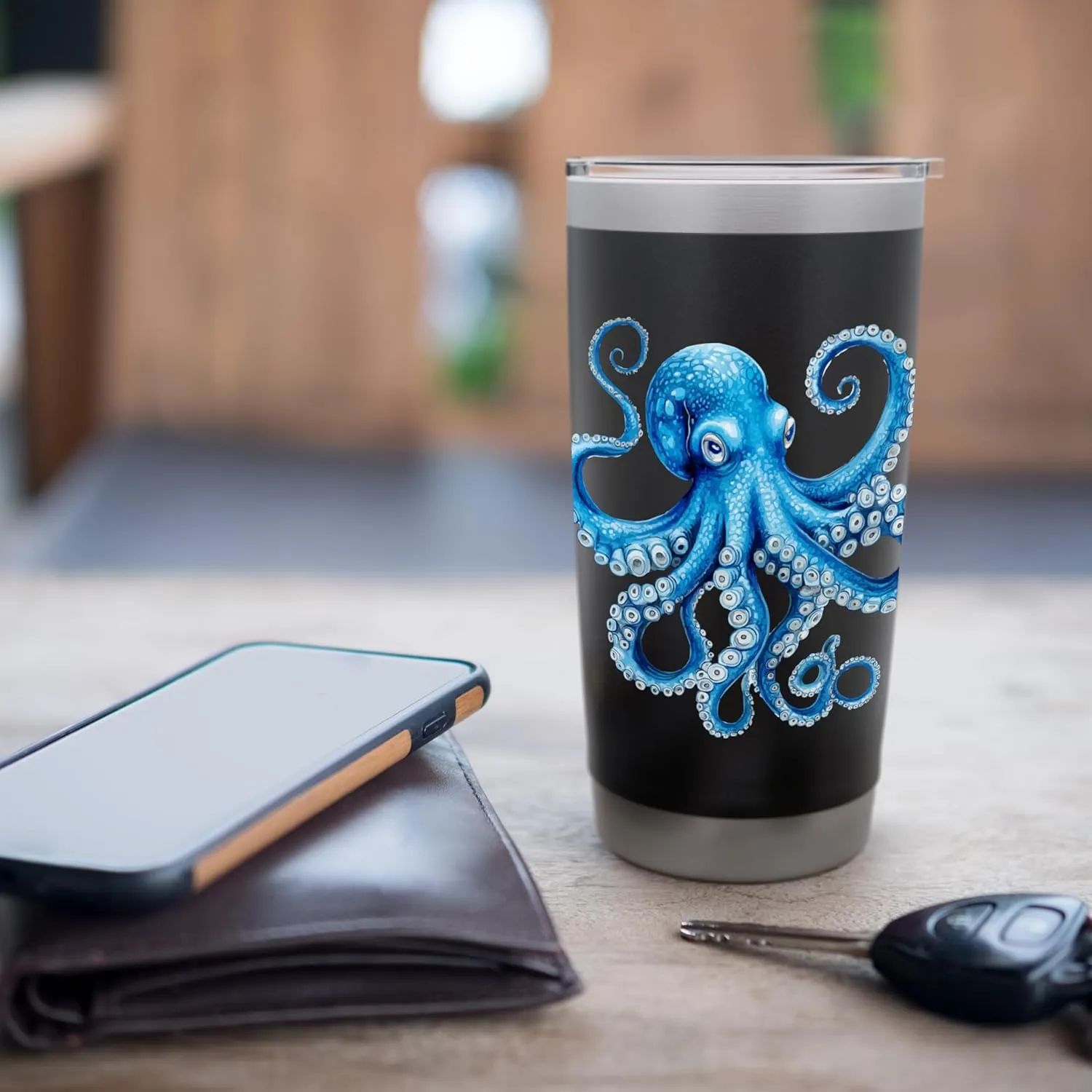 Cool Blue Octopus Sea Ocean Lover,Tentacles Octopus Lover Stainless Steel Insulated Tumbler