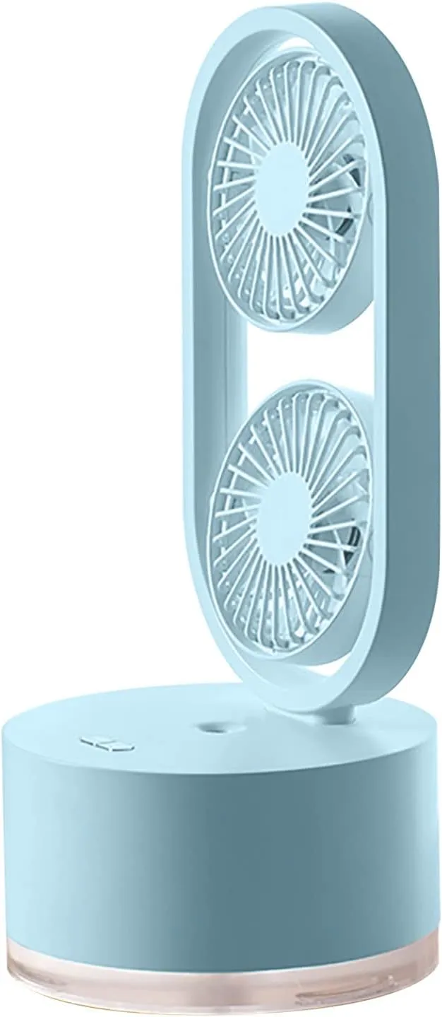 Cooling Fan For Bedroom Ventilador Quiet Fan Double Leaf Spray Water Desktop Humidifier Desk Office Desktop Dormitory Small Fans Office Fans Mother's Day Gift for Mom Wife Grandma Desktop fan with humidification feature