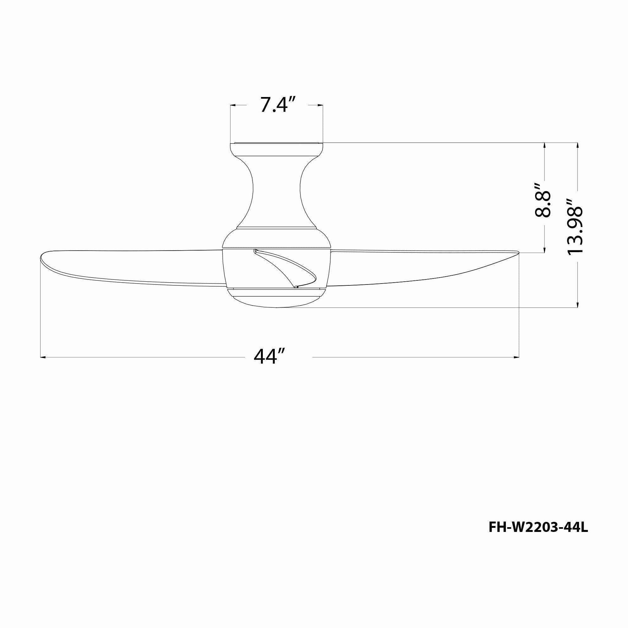 Corona Indoor/Outdoor 3-Blade 44" Smart Flush Mount Ceiling Fan with LED Light Kit and Remote Control