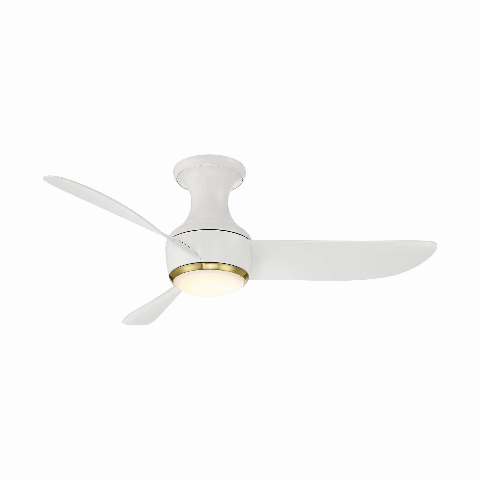 Corona Indoor/Outdoor 3-Blade 44" Smart Flush Mount Ceiling Fan with LED Light Kit and Remote Control