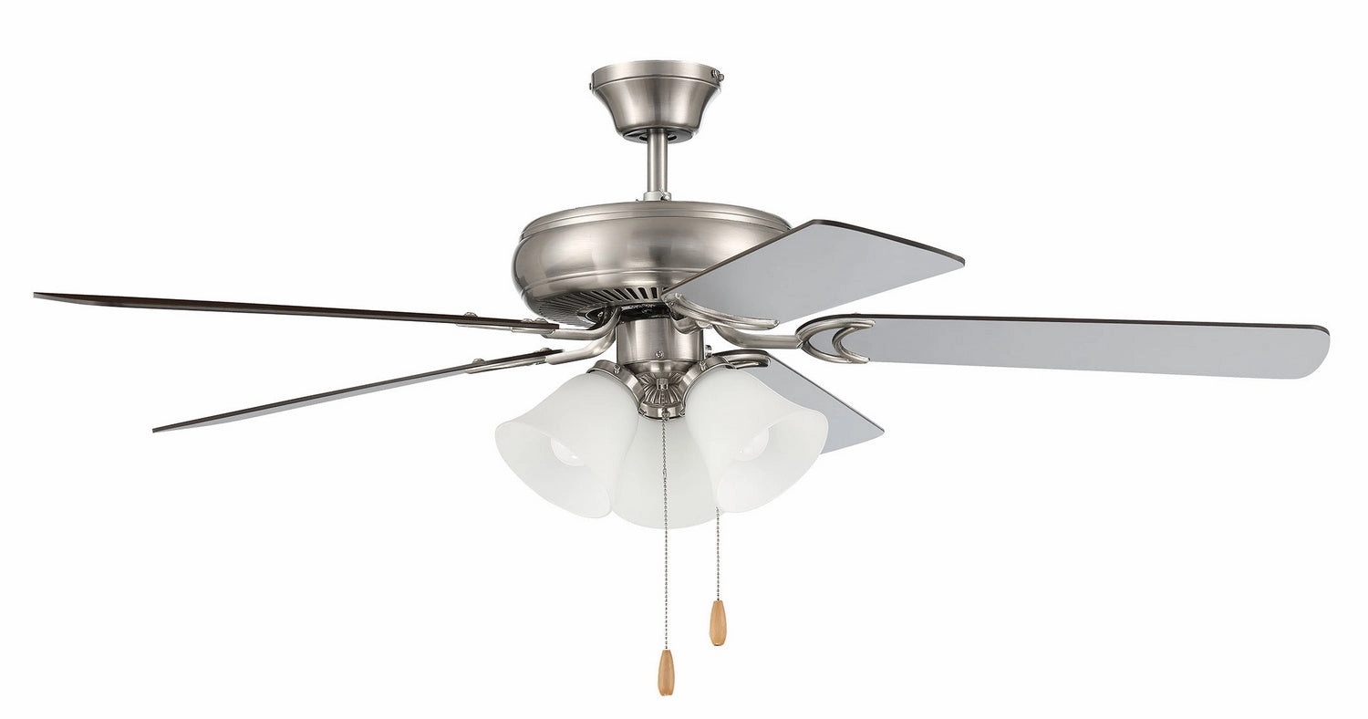 Craftmade Decorator's Choice 52" Pull Chain Ceiling Fan with 3 Light Dimmable LED Ceiling fan with adjustable speed settings