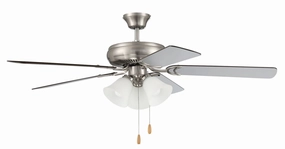 Craftmade Decorator's Choice 52" Pull Chain Ceiling Fan with 3 Light Dimmable LED Ceiling fan with adjustable speed settings