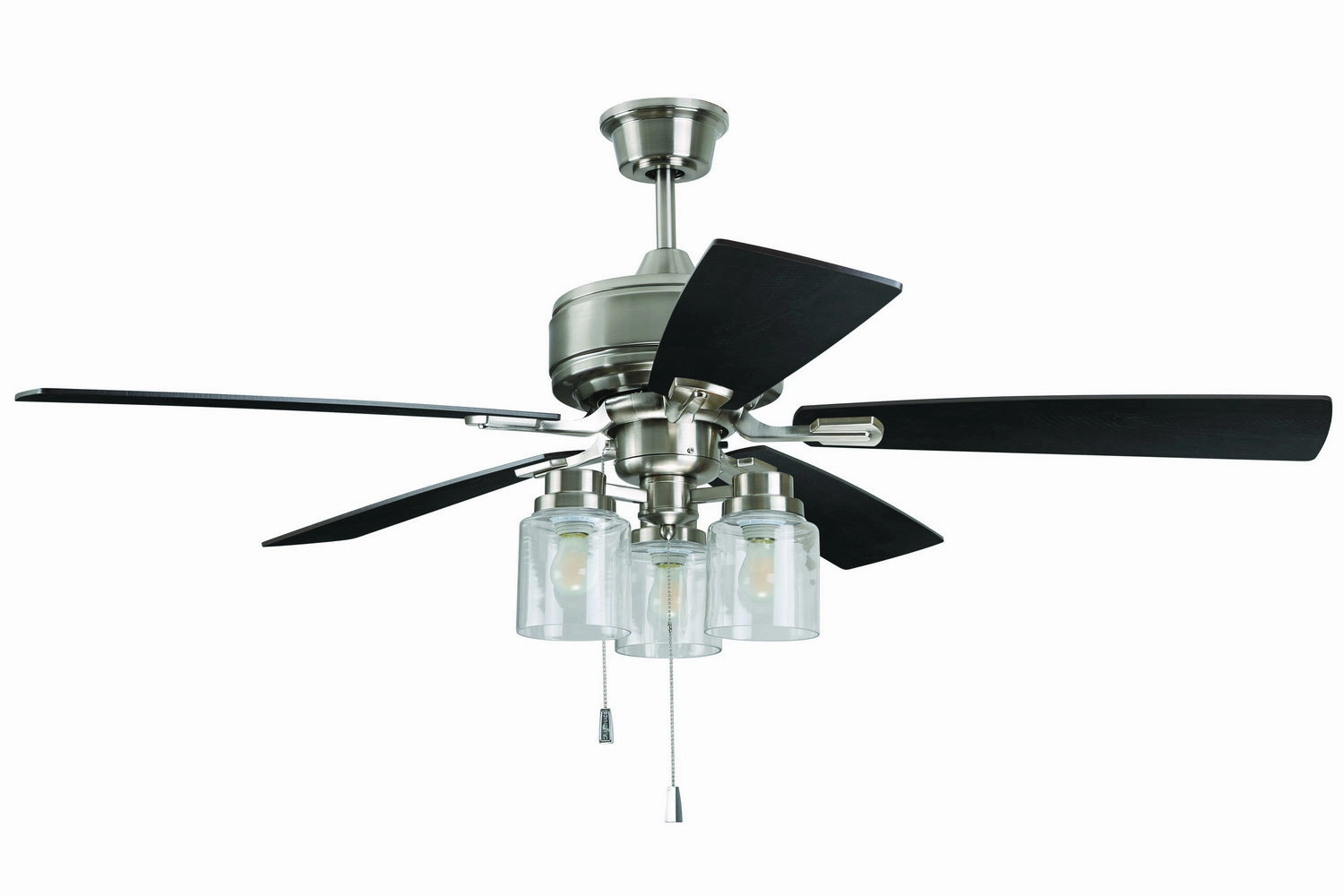 Craftmade Kate 52" Indoor Pull Chain Ceiling Fan with 3 Glass Lights Ceiling fan with adjustable speed settings