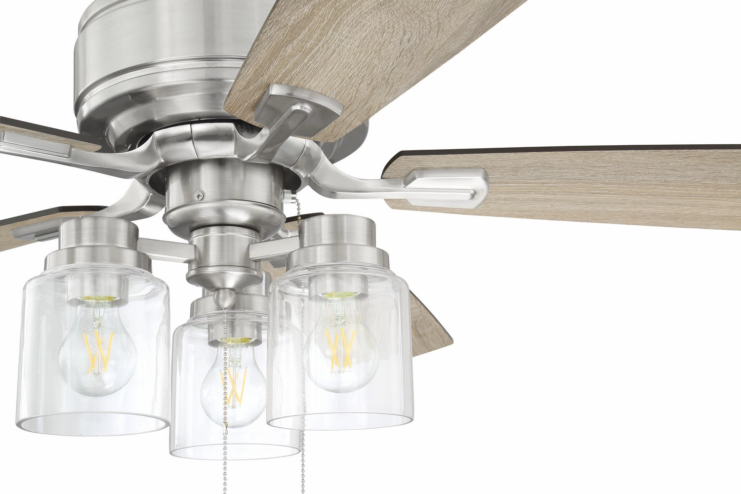 Craftmade Kate 52" Indoor Pull Chain Ceiling Fan with 3 Glass Lights