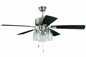 Craftmade Kate 52" Indoor Pull Chain Ceiling Fan with 3 Glass Lights Ceiling fan with adjustable speed settings